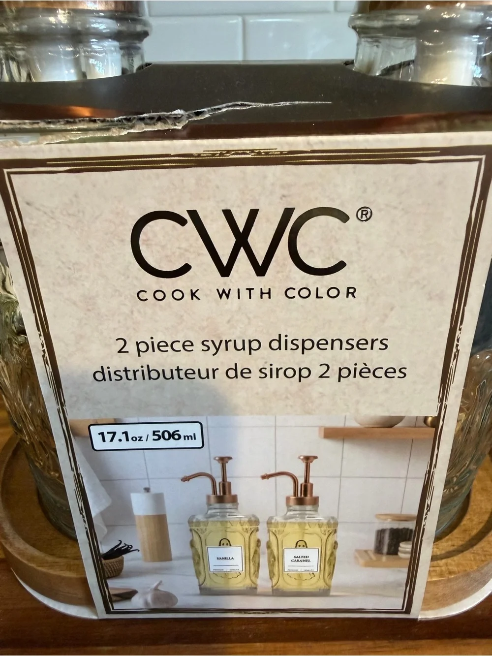 CWC Ghost Syrup Dispenser Set 2 Piece Glass Pump Bottles Halloween New